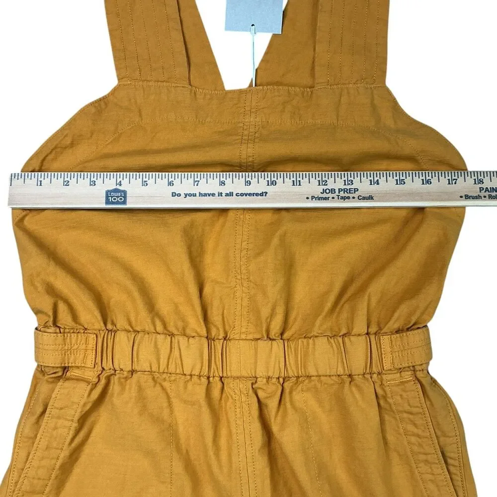 Everlane The Fatigue Apron Jumpsuit Size 4 Linen Organic Cotton Wide-Leg NWT
